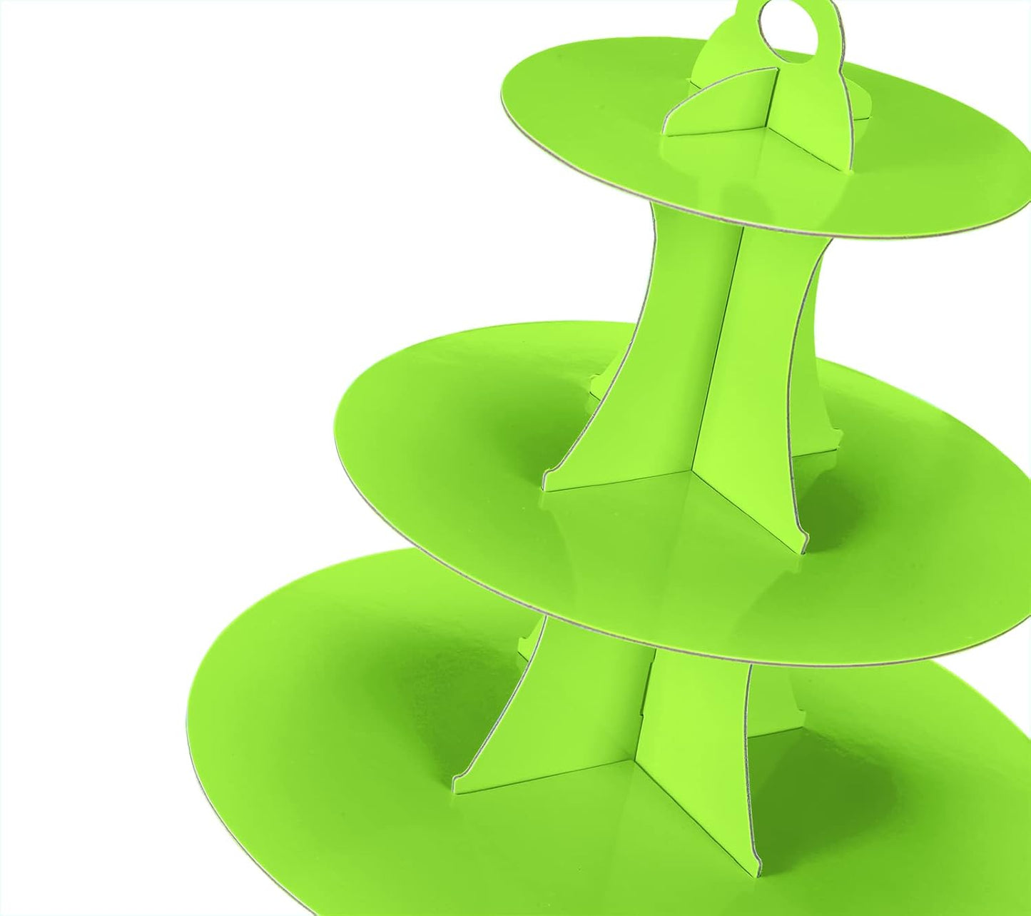 2Pcs 3-Tier Cupcake Stand, Cake Stand holder, Tiered DIY Cupcake Stand Tower for Dessert Table Displays, Birthday Theme Party Favors Decoration, Floral Tea Party, 12" W x 12.8" H, Green