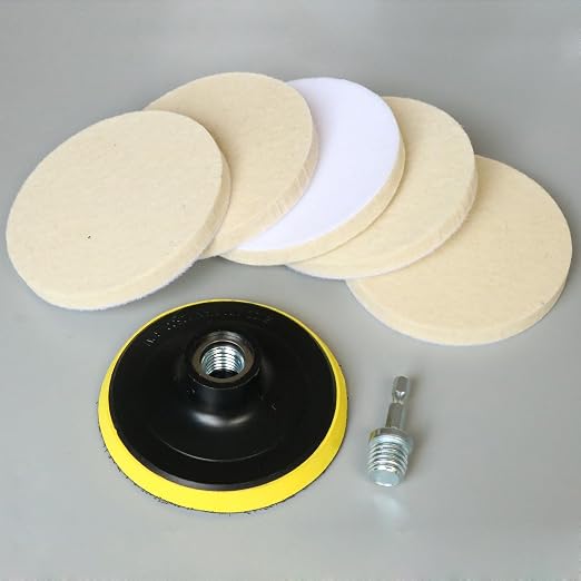4 Inch Wool Felt Polishing Pad Buffing Wheel Kit - Image 6