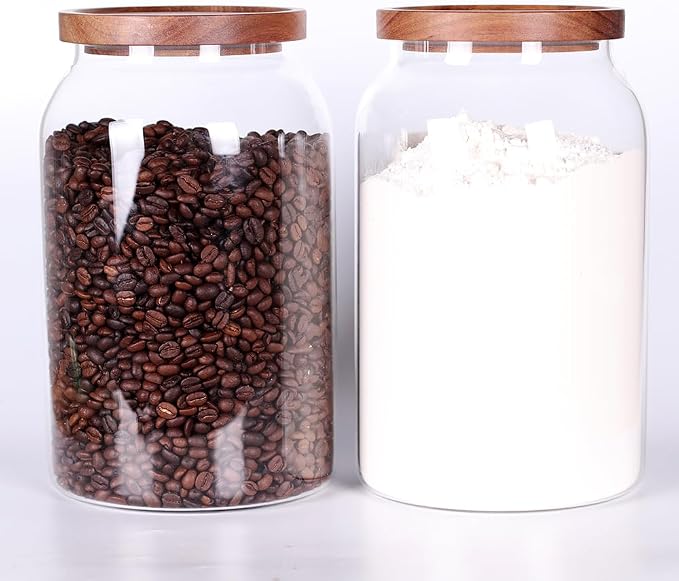 SAIOOL 1 Gallon Glass Jar with Wooden Acacia Airtight Lid, Large Glass Storage - Image 9