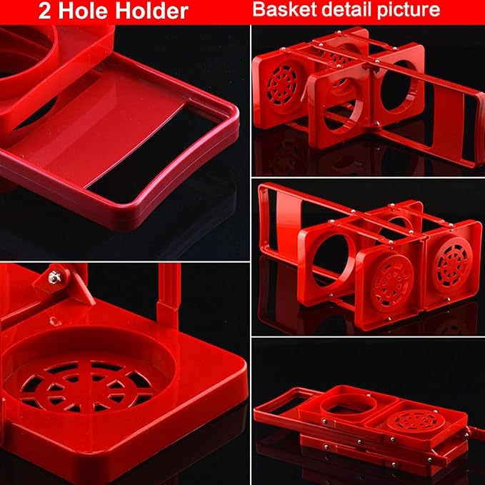 Portable Plastic Drink Carrier, Reusable Red Beer Bottle Coffee Cup Holder - Image 4