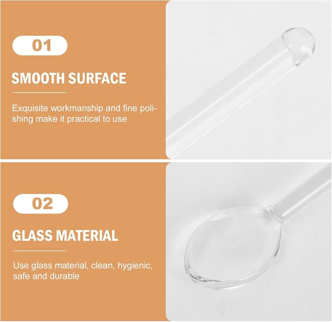 STOBAZA 6Pcs Borosilicate Glass Stirring Spoons Long Handle Glass Spoon Set - Image 9