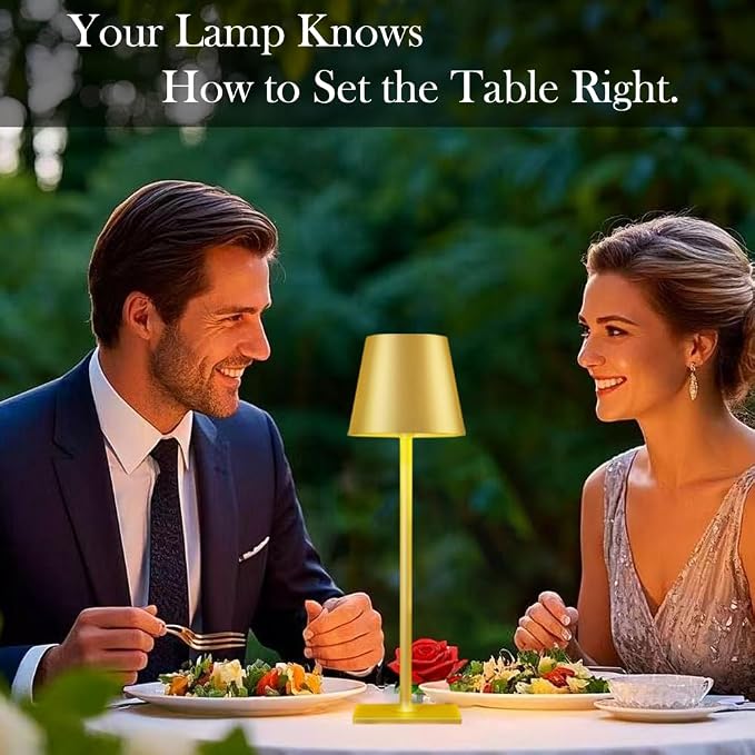 4 Pack Gold Led Cordless Table Lamps-Rechargeable Lamp Set of 4, Tabletop - Image 8