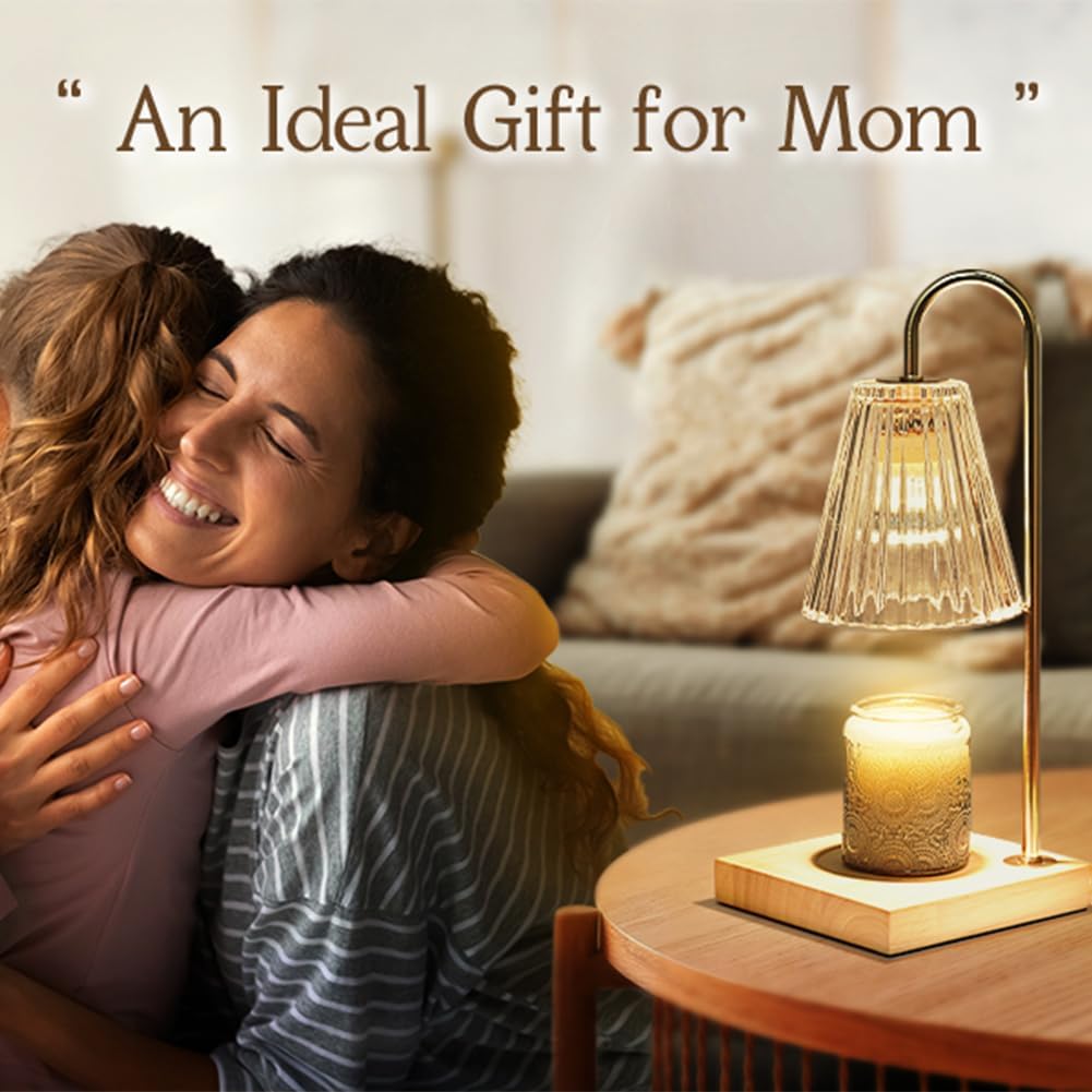 Candle Warmer Lamp with Timer, Vintage Amber Nightstand Candle Warming Lamp for Home Room Decor, Dimmable Wax Warmer for Jar Candles, Wedding Registry Gifts for Women Couples 2025