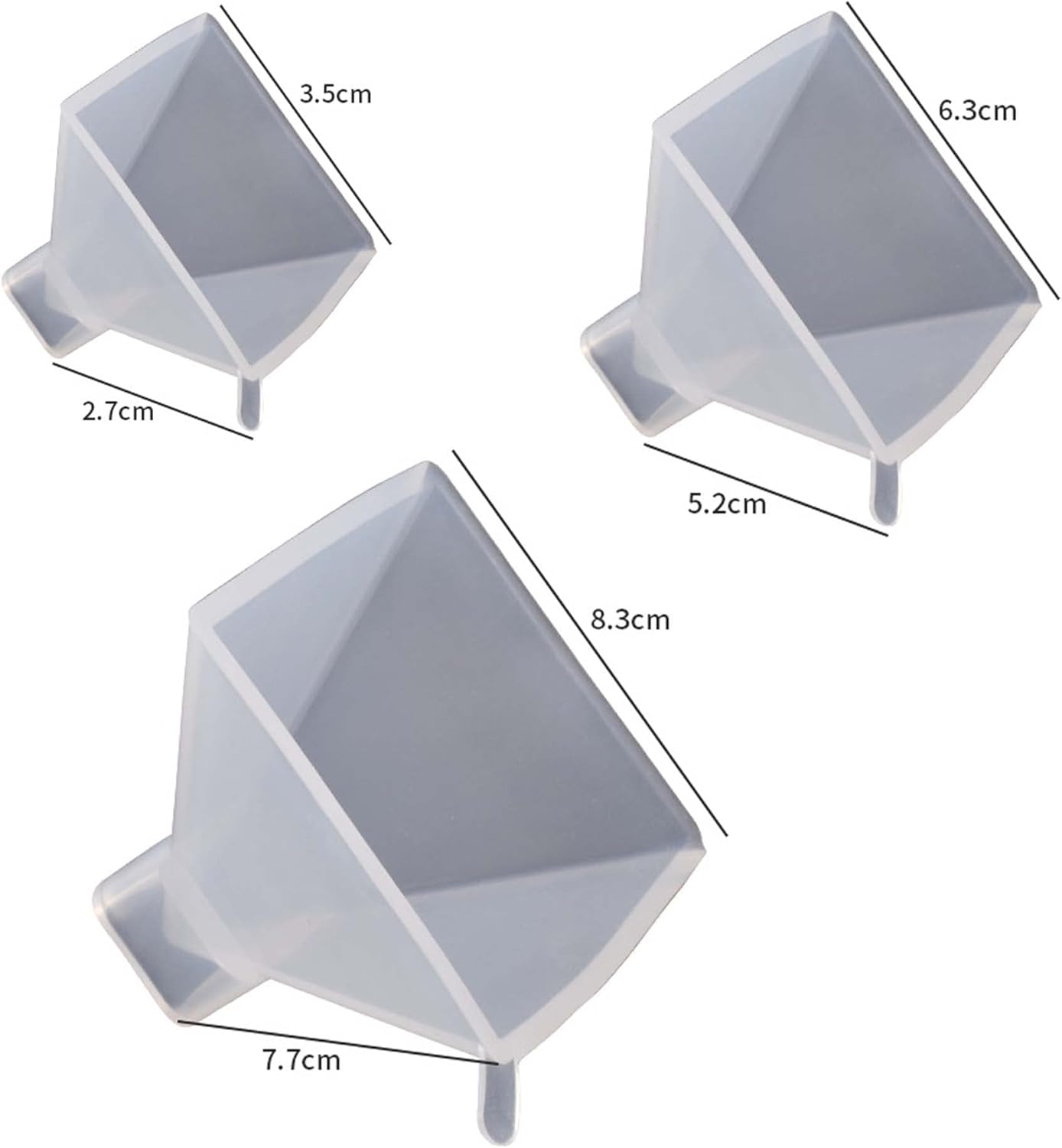 3 Pack Silicone Pyramid Molds - Resin Releasing, Soap Making, Animal Shapes - Home Decor & Candle Making