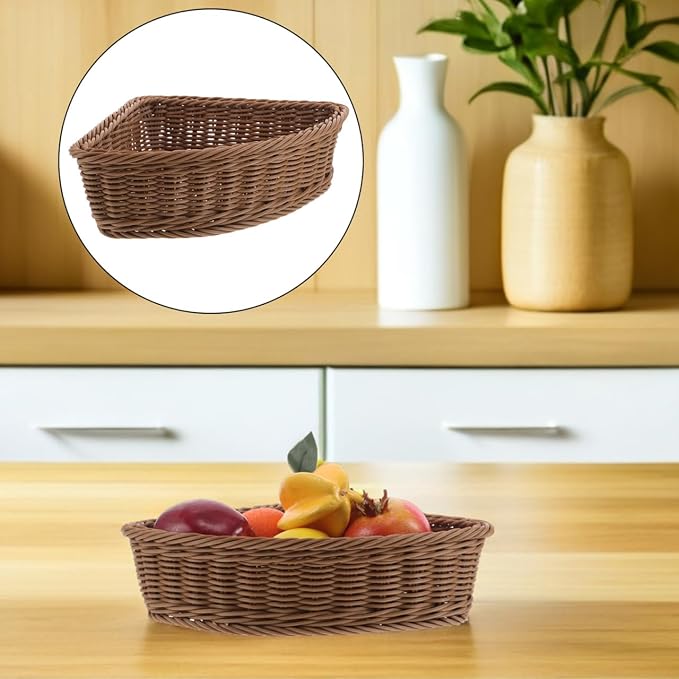 Luxshiny 2 Pack Triangle Corner Storage Baskets Plastic Corner Basket Organizer - Image 9