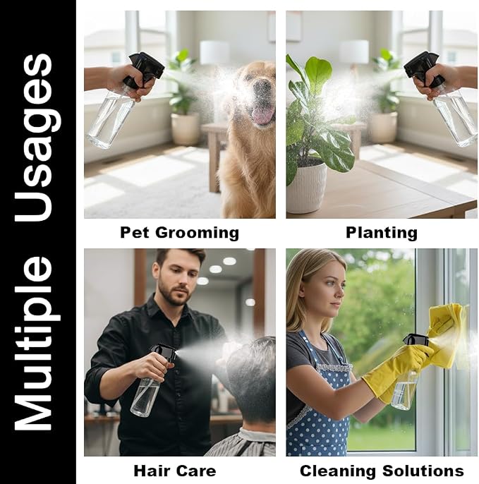 Plastic Spray Bottles 12oz Mist Continuous Spraying Bottle Heavy Duty Empty - Image 6