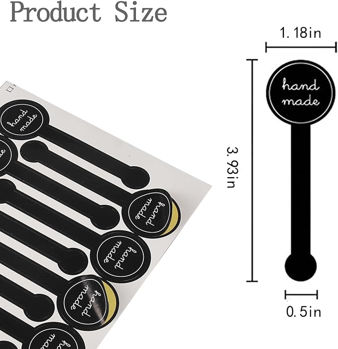 300 Pcs Black Handmade Bakery Stickers, Tamper Seal Labels | 3.93 x 1.18 in - Image 6