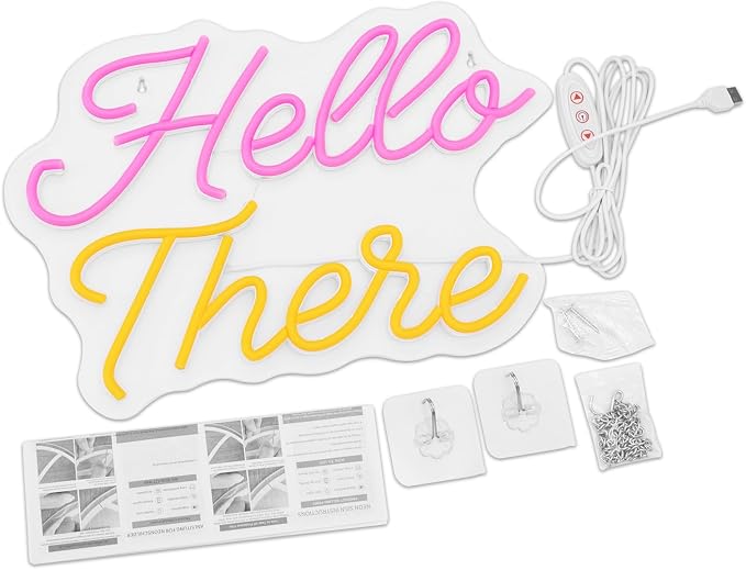 Hello There Neon Sign, USB Powered Wall Decor - Image 8