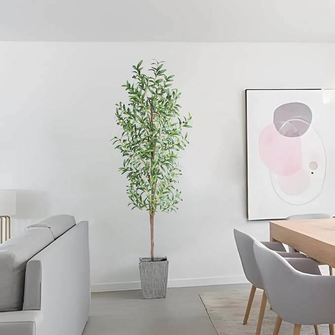 Artificial Olive Tree, 6FT Tall Faux Olive Trees 72in Outdoor Fake Potted Silk - Image 8