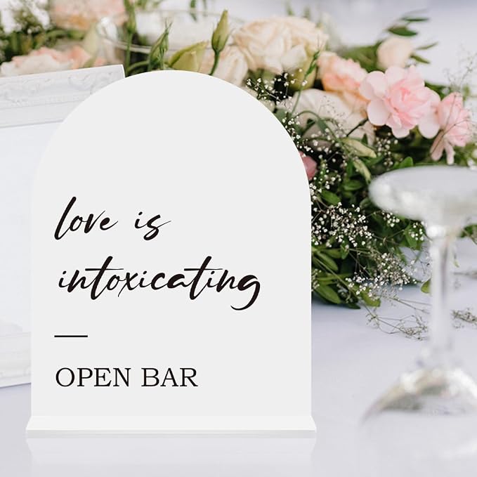 Open Bar Sign, Wedding Engagement Bridal Shower Open Bar Decor - Image 6