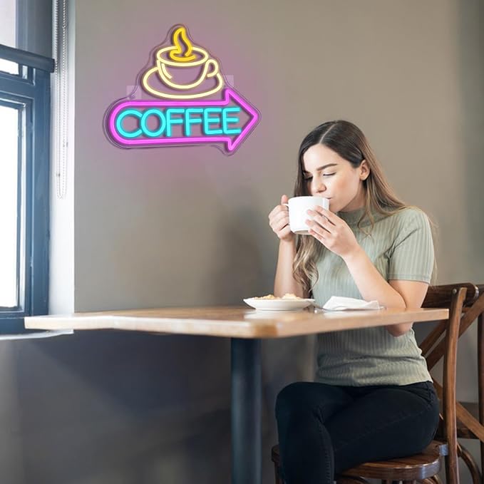 Coffee Neon Sign for Wall Decor Dimmable Coffee Bar Led Light Signs Coffee - Image 7