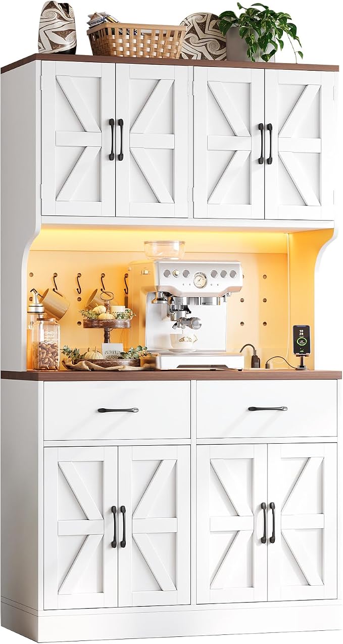 VK·LIVING 71" Kitchen Pantry Cabinet, Farmhouse Storage Cabinet - Image 9