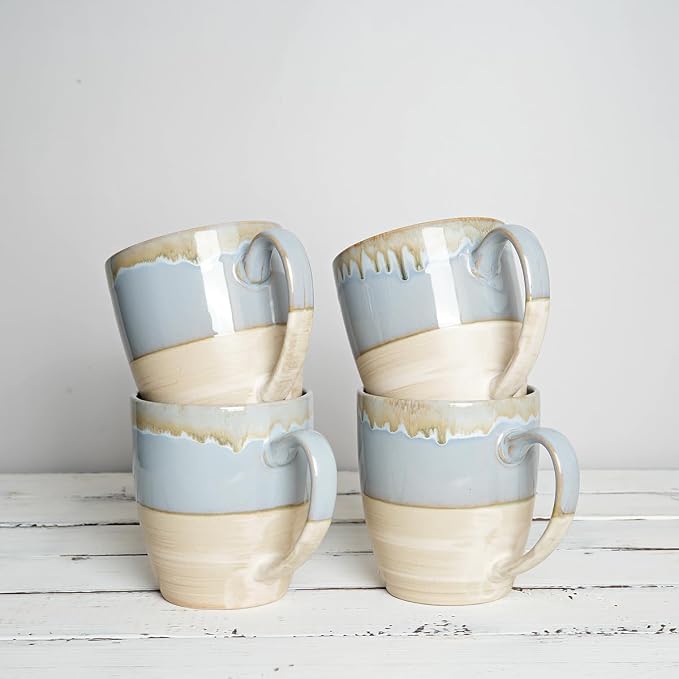 Bosmarlin Ceramic Coffee Mug Set of 4, 16 Oz, 5 Colors to Choose, Tea Cups - Image 6