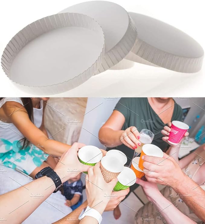 KISSHAKE 100 PCS Disposable Paper Cup Cover Hot Cup Lid Recycled Drinking Lid - Image 7
