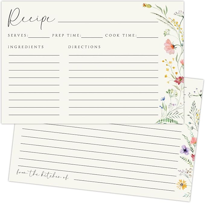 JOETMAE 50PCS Floral 4×6 Recipe Cards - Image 7