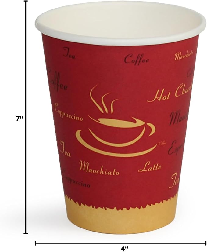 PAMI Disposable Coffee Cups, Single-Use Paper Cups, To-Go Hot Beverage Cups - Image 7