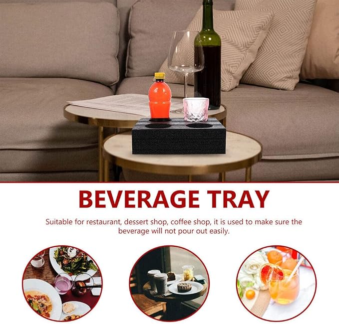 Alipis Coffee Tray Cup Holder, 4-Hole Takeout Coffee Cup Bottle Carrier Takeout - Image 9