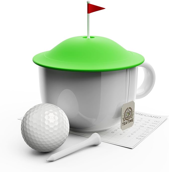Pund'it Green Tee Mug and Cup Cover, Golf Themed Cup Lid - Image 7