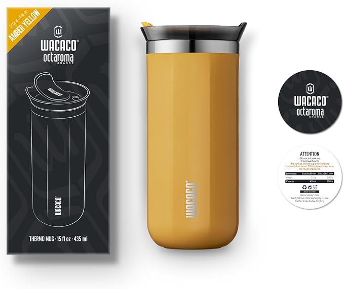 WACACO Octaroma Grande Vacuum Insulated Coffee Mug, 15 fl oz, Double-wall - Image 7