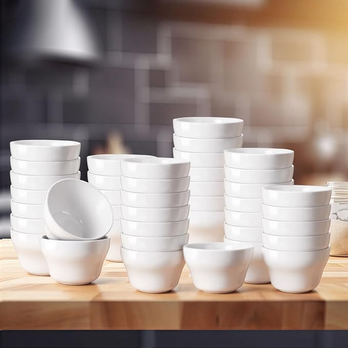 Suclain 36 Pack Porcelain Bowls Set Porcelain Bouillon Cups Small Dessert Bowls - Image 7