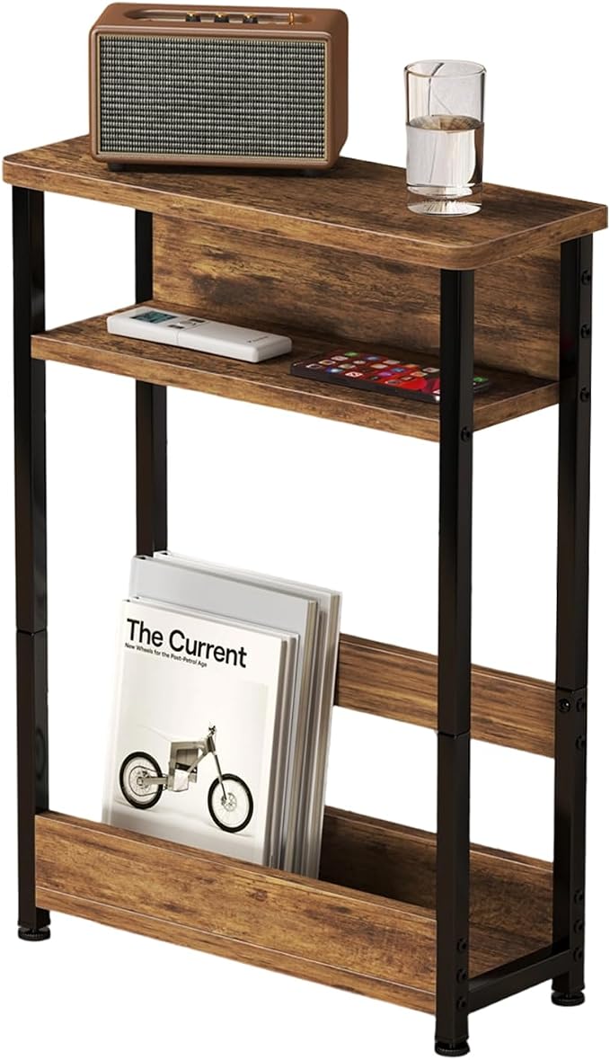 GarveeHome Narrow Side Table for Small Spaces, 3 Tier Small End Table - Image 8