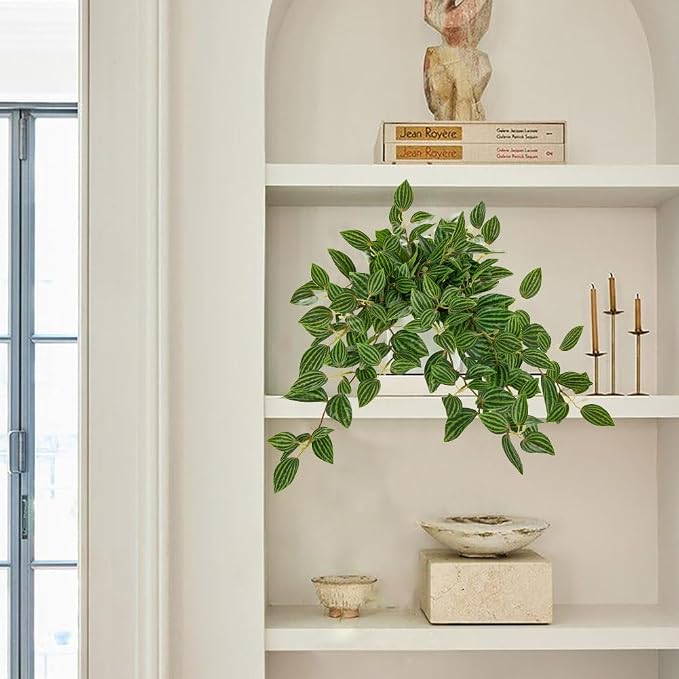GnFlus Fake Hanging Plants in Ceramic Pot - Image 7