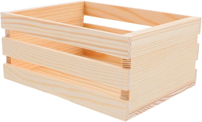 Mini Pine Wood Crate, 6.5" x 4.1" x 3.5" Small Wooden Storage Box - Image 9