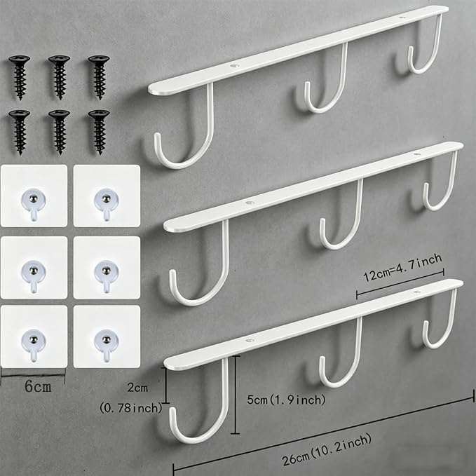 3pcs Mug Hooks, Under Cabinet Mug Holder, Coffee Cups Hook, Mug Hanger - Image 6