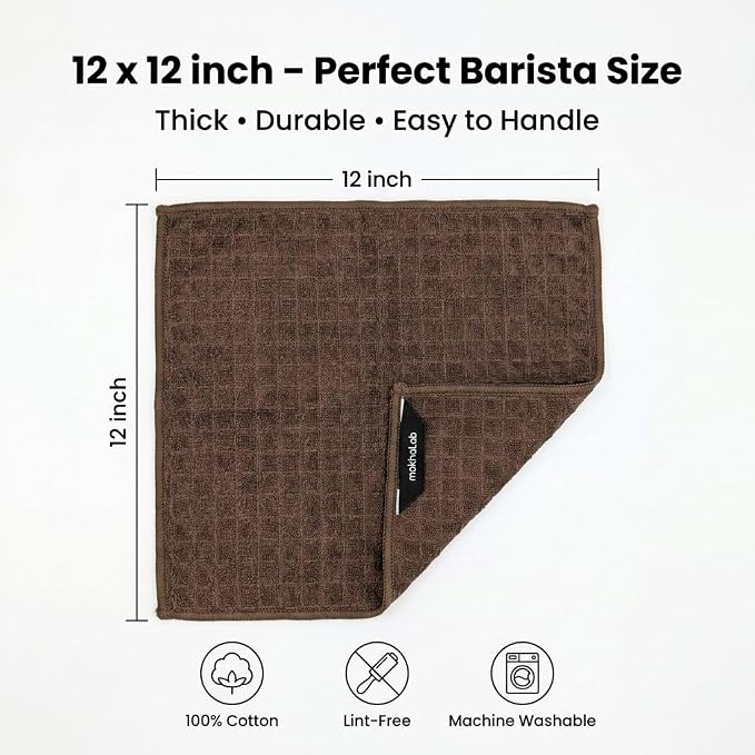 2-Pack Barista Towels for Espresso Machine – Waffle Weave 100% Cotton Cleaning - Image 5