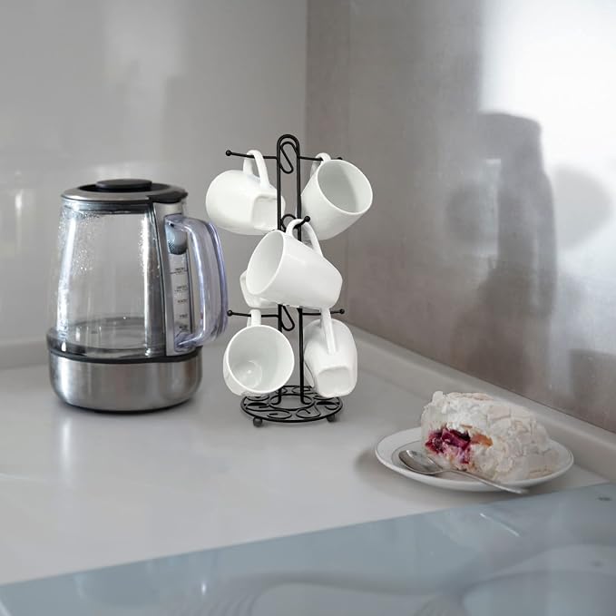 Blue Donuts Farmhouse Coffee Mug Rack, Coffee Mug Tree - Image 7