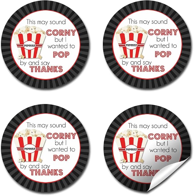 Corny Pop By Say Thanks Popcorn Appreciation & Encouragement Sticker Labels - Image 7