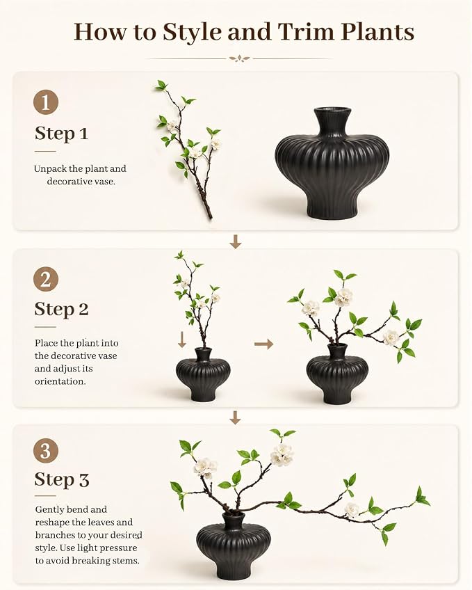 22'' Budded Faux Stem with Vase, Fake Branches in Vase - Image 9