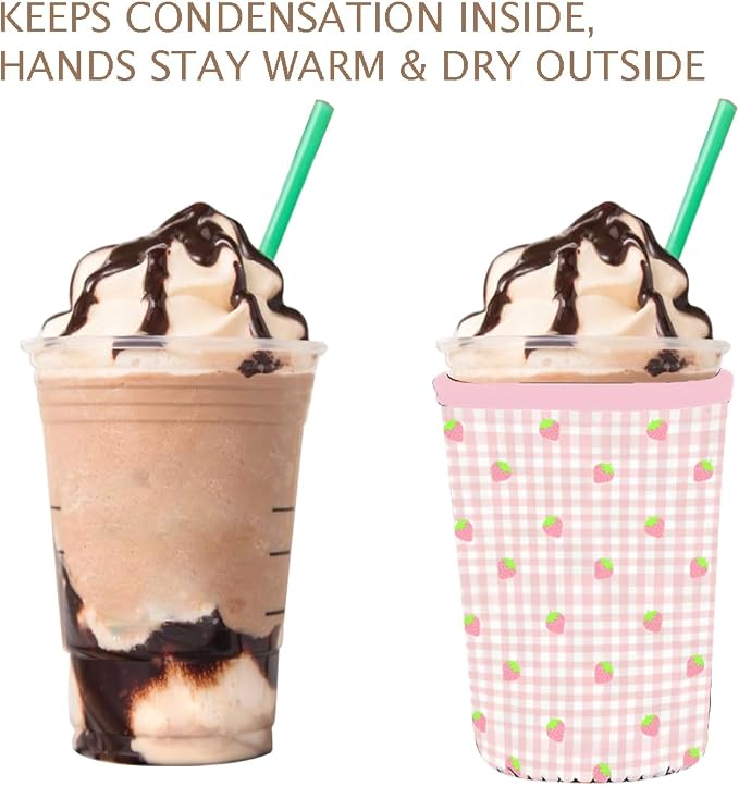 Reusable 3-Pack Iced Coffee Cup Sleeve, Insulated Neoprene, Beverage Holder - Image 7