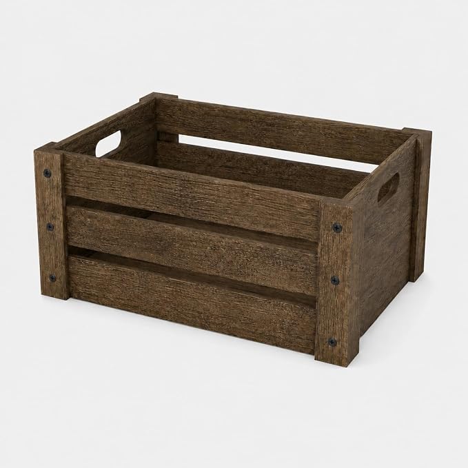 Wooden Crates for Display, 3 Pack Large Rustic Handmade Wood Crate for Storage - Image 8