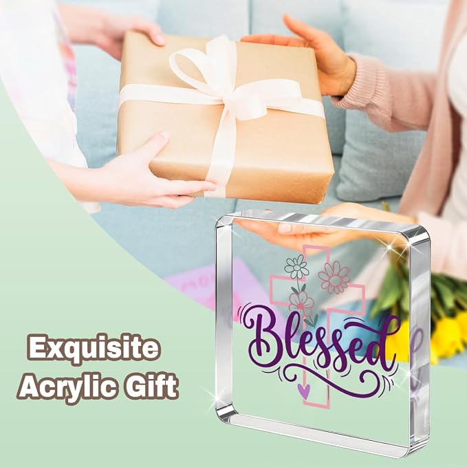Christian Gifts for Women Desk Decor, Inspirational Religious Decor Acrylic Sign - Image 6