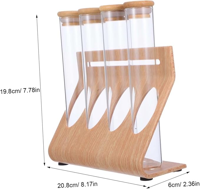 Cabilock 1set Coffee Beans Display Rack Shelf Clear Test Tube Holder - Image 9
