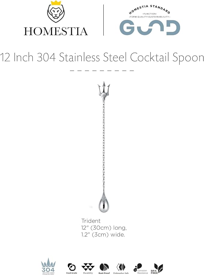 Homestia 12-Inch Stainless Steel Cocktail Spoon - Image 9