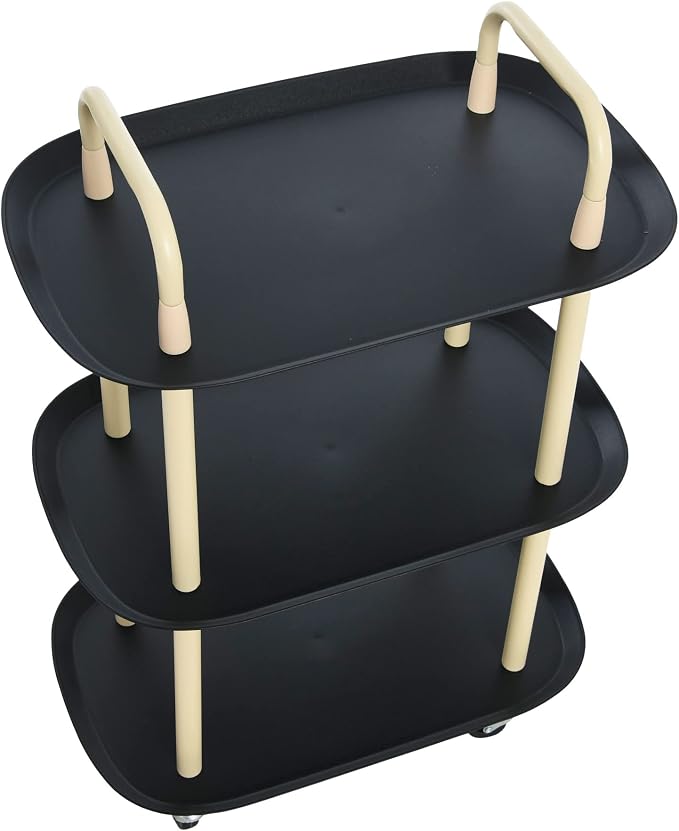 Main + Mesa Modern Plastic and Metal 3-Tier Trolley - Image 8