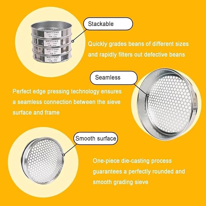 Novastra Home Coffee Shop Bean Grading Sifter, 8 Inch Stainless Steel Round - Image 7