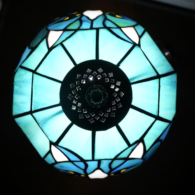 Tiffany Lamp Stained Glass Table Lamp 8X8X14 Inches Cat Style Living Room - Image 9