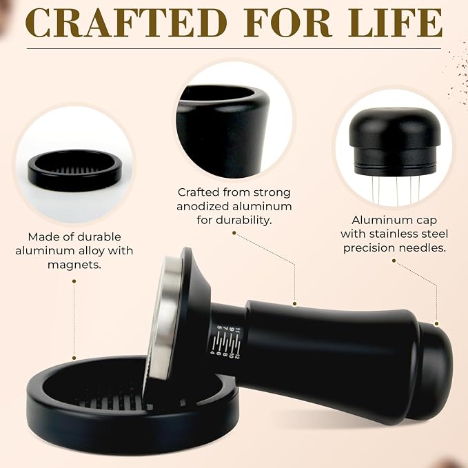 2-in-1 Espresso Tamper & WDT Stirrer Tool – 58mm Coffee Tamper - Image 5