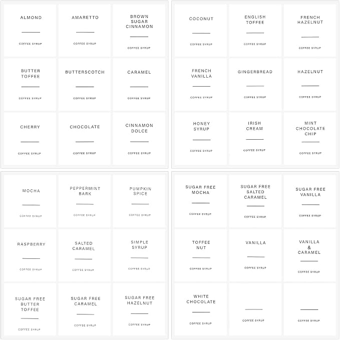 72 Pcs Coffee Syrup Labels, Writable Waterproof Syrup Labels | Coffee Syrup - Image 7