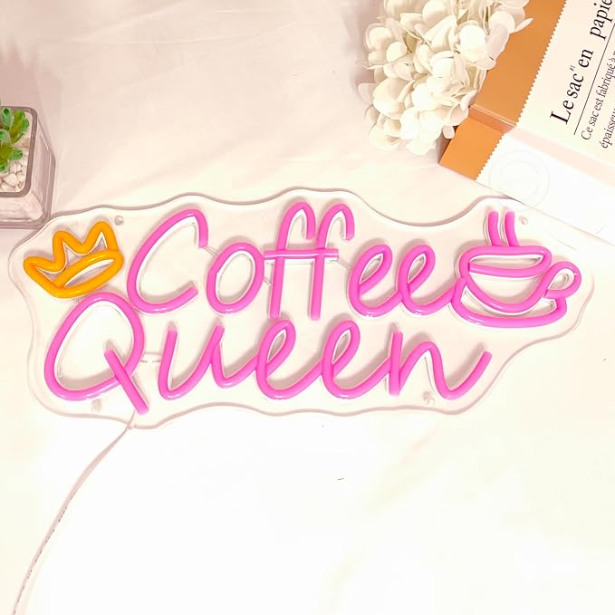 Britrio Coffee Queen Neon Sign for Home Cafe Bar Kitchen Dinning Room Light - Image 7