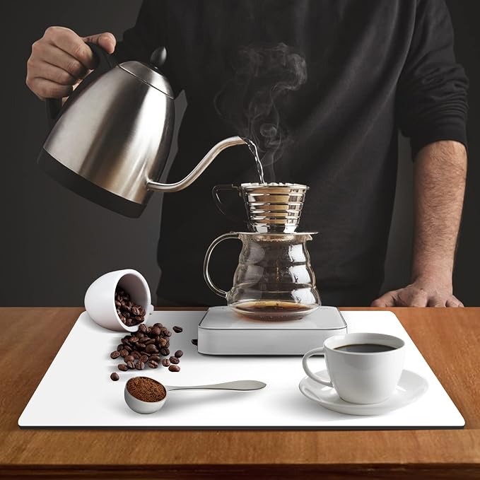 ZLR XXL Coffee Bar Mat for Barista Workstation, Milk White | Pro Home Cafe - Image 5