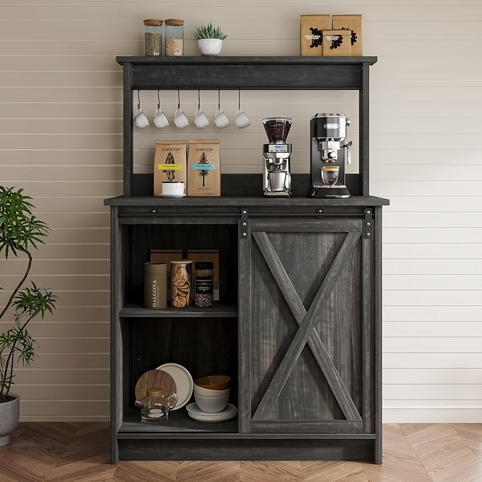 4ever2buy Farmhouse Coffee Bar Cabinet - Image 7