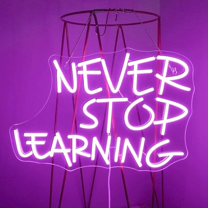 Looklight Never Stop Learning Neon Sign, Letters Neon Light Sign - Image 9