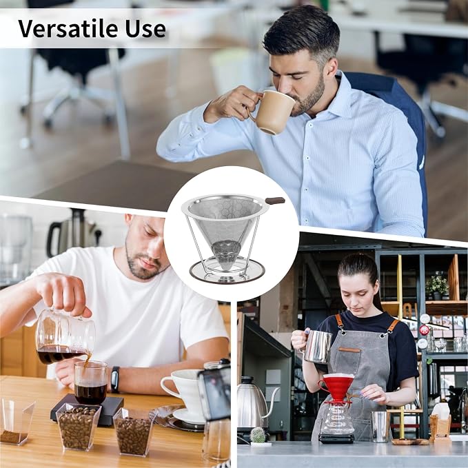 OMISTAR Stainless Steel Pour Over Coffee Dripper - Image 6