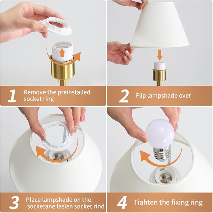 Cordless Table Lamp, Portable Fabric Shade LED Desk Lamps, 5200mAh Battery - Image 7