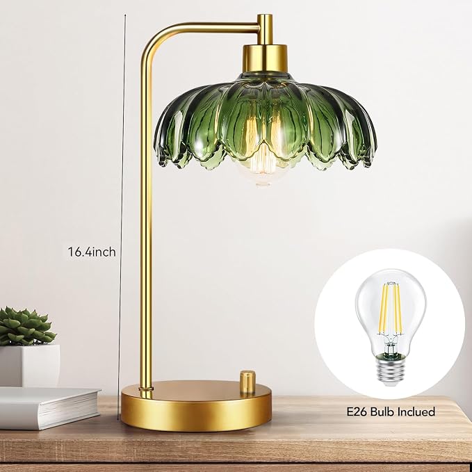 ILLMTW Glass Table Lamp Set of 2, Small Gold Bedside Lamps Dimmable Boho - Image 7