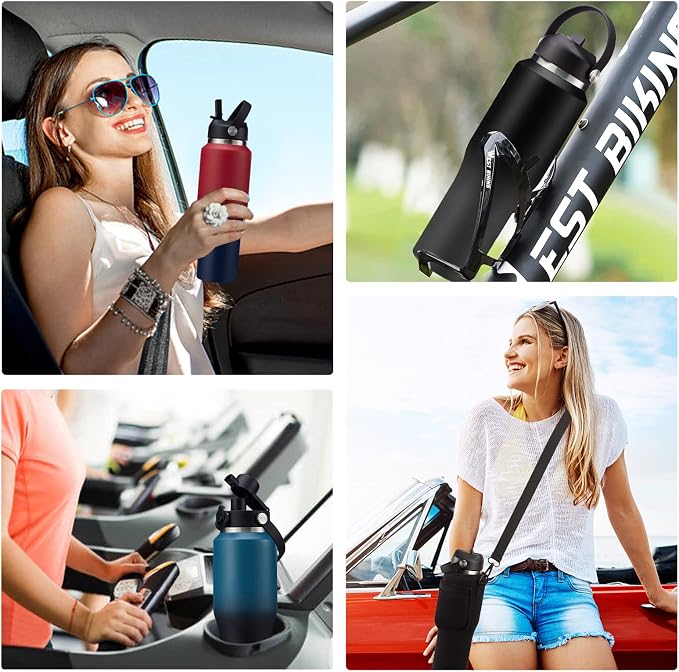 Metal Water Bottle fits-in Cup Holder 32oz, Stainless Steel Vacuum Flask - Image 8